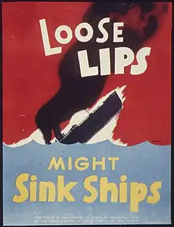 US Poster – Loose lips might sink ships