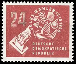 Briefmarke zur ersten Volkskammerwahl 1950