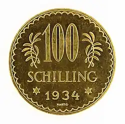 100-Schilling-Goldmünze 1926–34
