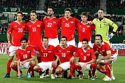 Die österreichische Nationalmannschaft am 8. Oktober 2010.