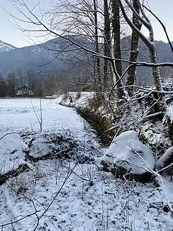 Stützmauer Überreste der Bahntrasse vom Nordportal