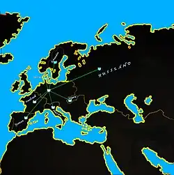 Übersetzungen von Brehms Werken zu seinen Lebzeiten.