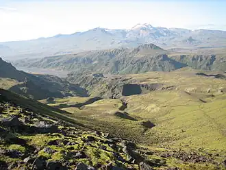 Tindfjallajökull im Hintergrund jenseits der Þórsmörk