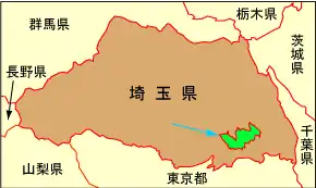 Lage Urawas in der Präfektur