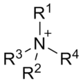 Allgemeine Strukturformel einer quartären Ammoniumverbindungen