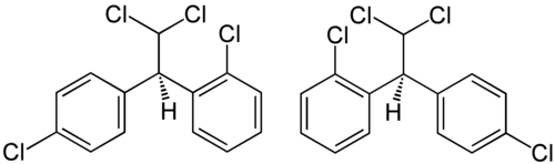 Strukturformeln der Enantiomere von Mitotan