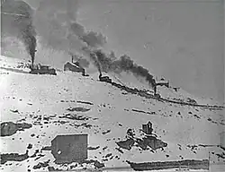 Winnebago Hill mit drei Shay-Lokomotiven