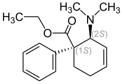 Strukturformel von (1S,2S)-cis-Tilidin