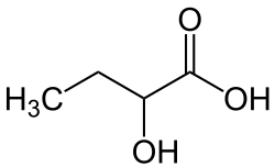 Strukturformel von 2-Hydroxybuttersäure