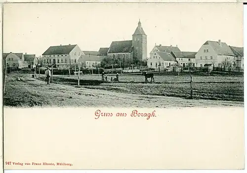 Boragk auf einer Ansichtskarte des Meißner Verlags Brück & Sohn (1899)