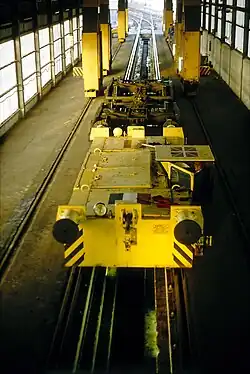 Ehemalige Rei­se­zug­wa­gen­um­spur­an­lage