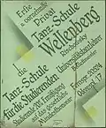 Plakat einer Tanzschule, deren Inhaber offiziell den Titel „Universitätstanzlehrer“ trug (1936)