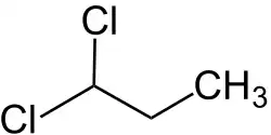 Strukturformel von 1,1-Dichlorpropan