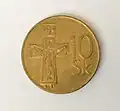 10 Kronen, Bronzekreuz aus Veľká Mača (1993 bis 2008)