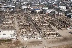 Zerstörte Häuser in Breezy Point durch Hurrikan Sandy (2012)
