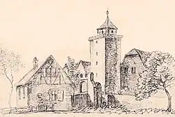 Oberes Tor um 1800 noch mit Vortor und Zugbrücke