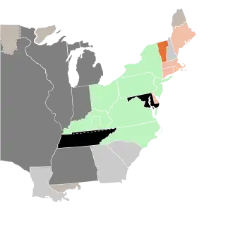 Karte der Wahlergebnisse nach Bundesstaat