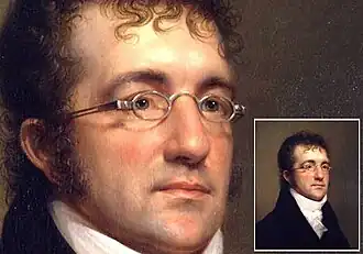 Um 1815 USA, Benjamin Henry Latrobe mit einer Schiebestangen-Brille