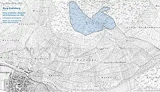 Großes Burgareal auf dem Eselsberg