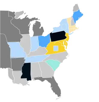 Karte der Wahlergebnisse nach Bundesstaat
