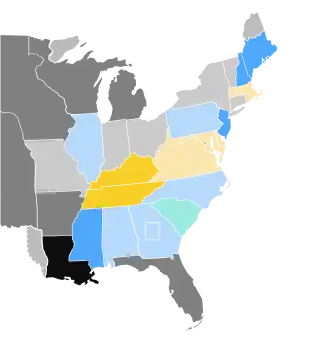 Karte der Wahlergebnisse nach Bundesstaat