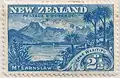 Neuseeländische Briefmarke von 1898. Der hier fälschlich Lake Wakitipu geschriebene Name wurde in späteren Ausgaben korrigiert.