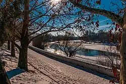 Der Dnister an der Stadt Tiraspol