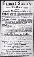 Werbeanzeige der Fa. Bernard Stadler von 1903.