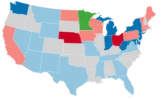 Karte der Wahlergebnisse nach Bundesstaat