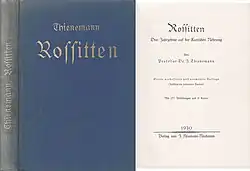 Titelseiten des Buches Rossitten (1930)