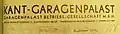 Briefkopf der Garagenpalast Betriebs-Gesellschaft mbH, 1931
