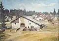Jurahöfe bei Les Cerlatez NE; ca. 1935. Oel auf Leinwand; Format 85 × 60 cm.