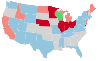 Karte der Wahlergebnisse nach Bundesstaat