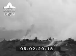 Brennende Hütten in Mindelo/Maubissi