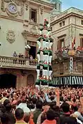 Erster aufgebauter quatre de vuit, Castellers de Vilafranca, 12/10/1969