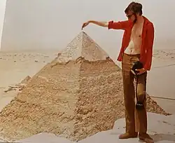 Blick von der Spitze der Cheops-Pyramide zur Chephren-Pyramide, Mai 1972