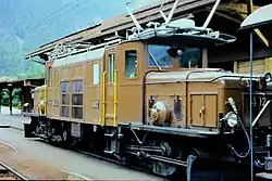Ge 6/6 I 402 in Filisur (11. August 1981)