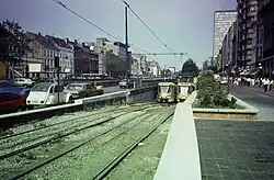 Brüssel, 1985: Südliche Rampe des Prémétro-Tunnels entlang der Petite Ceinture; wurde im selben Jahr mit der Südverlängerung des Tunnels nach Louise/Louiza aufgegeben