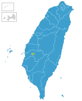 Wahlkreisergebnisse (stimmenstärkste Parteien, die Stimmenanteile für Unabhängige sind zusammengezählt). ﻿Kuomintang ﻿DPP ﻿Unabhängige