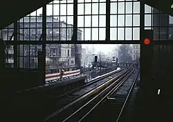 Strecke in Richtung Gleisdreieck mit „Pastorenkurve“ (1993)