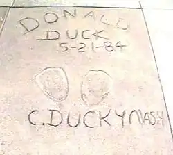 Fußabdrücke von Donald Duck vor Grauman’s Chinese Theatre in Hollywood