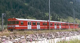 BDeh 6/6 hinten im Pendelzug in Täsch