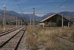 Ehemalige Umladehalle Breitspur / Regelspur im Bahnhof Puigcerdà (1998)
