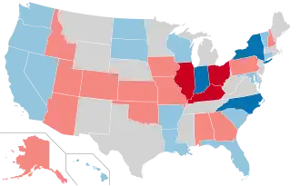 Karte der Wahlergebnisse nach Bundesstaat