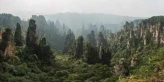 Panorama vom Berg Tianzi Shan