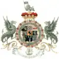 Wappen von John Churchill, 1. Duke of Marlborough, mit Collane und Hosenband