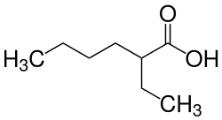 Strukturformel von 2-Ethylhexansäure