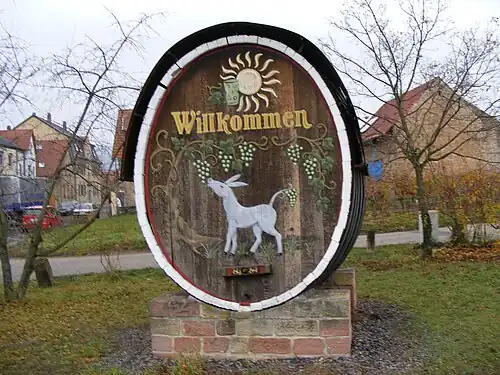 Eselsdarstellung am östlichen Ortseingang