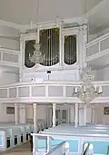 Innenraum der Bergkirche Seiffen mit Poppe Orgel (1873)