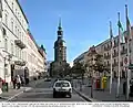 Bad Schandau: Führung der B 172 über den Marktplatz, Blick in Fahrtrichtung Schmilka (Aufnahme 2008)